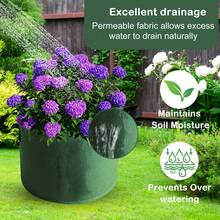 一个加厚耐用的花园种植袋，多巴胺色，采用加厚无纺布制成，带有加固手柄和缝线，圆形高底种植盆，适合种植蔬菜、香草和花卉，是花园和阳台的理想之选。 - 彩色 - 查看 5