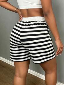 Women's New Versatile Casual Daily Striped Classic Design Fashion Shorts - Multicolor - View 2