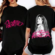 Camiseta casual de corte holgado 100% algodón con la impresión de "". La elección perfecta para los fans y entusiastas de la Coachella 2026. Adecuado para ropa casual de verano. - Negro - Ver 1