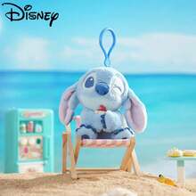 1pc Disney Stitch Plush Swim Ring Doll, Beach Doll Backpack Accessory, Birthday Gift, Party Favor, Souvenir - Sky Blue - View 8