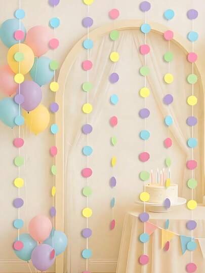 4 chiếc (400cm/157.46in) Dây trang trí tròn màu Macaron, ruy băng giấy chấm bi, thích hợp cho đám cưới, sinh nhật, lễ hội, lễ rửa tội, tân gia, mùa xuân, lễ Phục sinh, Ngày Valentine, Lễ Tạ ơn, trang trí Ngày của Mẹ, sự kiện trong nhà/ngoài trời, đồ dùng tiệc tùng, dễ lắp đặt.