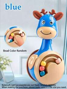 Giraffe Baby Rolling Rattle Toy With Teether -Press Music Button, Encourages Crawling, Educational Numbers - Multicolor - View 11