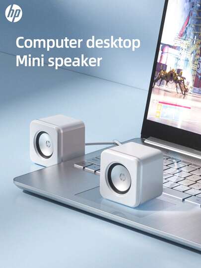  Altavoz con cable HP NS1 Pro, interfaz de audio USB + 3.5 mm, diseño minimalista blanco, longitud del cable 1.3 m, altavoz de escritorio