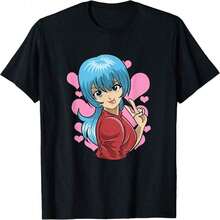Camiseta Kawaii de Chica Anime Traviesa.jpg - Negro - Ver 1