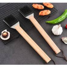 1pc Heavy Duty Grill Cleaning Brush And Scraper - Stainless Steel Bristles With Long Acacia Wood Handle, Scratch-Free Cleaning For Outdoor Grills, Durable Reusable Kitchen Accessory, Barbecue Tool - A - View 12