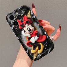 Disney Minnie Mouse Phone Case, Official Disney Minnie Mouse Character Design, Fashion Minnie With Heart Sunglasses Protective Cover. Compatible With IPhone 17, 16, 15, 14, 13, 12, 11 Pro Series, Featuring Plush-Style Minnie With Red Heart Sunglasses Against A Black Glitter Background, Perfect For Disney Fans And Minnie Lovers To Showcase Their Favorite Character, Ideal For Birthdays, Holidays, Anniversaries, Graduation Gifts, Or Any Special Occasion To Surprise Family, Friends, Classmates, And Loved Ones. - trắng - Xem 3