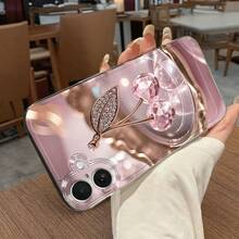 1个时尚蝴蝶结樱桃透明软保护壳，兼容 17/17 Air/17 Pro/17 Pro Max、荣耀、三星Galaxy A04e/12/A13/A14/A34/A50/A52/A53/A54/S21/S22/S23/S24/S25/S25 Ultra、6A/7A/8A、12T/13T - 彩色 - 查看 3