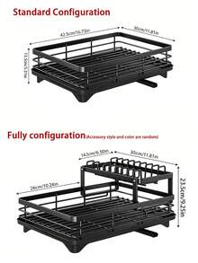 Heavy Duty Dish Drying Rack For Kitchen Countertop - Thick Carbon Steel Structure With Drainage Pipe, High Load Bearing Capacity, Moisture-Proof And Rust-Resistant, Large Capacity For Plates, Bowls, Cups And Cutting Boards, Keeps Kitchen Countertop Neat And Organized - Multicolor - View 11