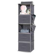 1pc/2pcs/4pcs Hanging Closet Organizer, 5-Tier Design With 3 Drawers And Side Pockets, Suitable For Dorm, Bedroom And Closet Organization, Fits Sweaters, Shirts, Shoes And Other Items, Comes With Hanging Multi-Layer Storage Bag And Clothing Hooks, Suitable For Clothing/Shoes Storage, Ideal For Closet, Home Storage, Multi-Layer Hanging Storage Bag - View 12