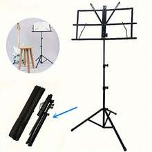 1pc Adjustable Height Portable Folding Metal Music Sheet Stand, With Storage Bag, Suitable For Storage Or Travel, Ideal As Musical Instrument Accessory Gift, Multiple Colors Available - Multicolor - View 14