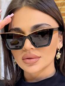 1 Pair Cat Eye Fashion Personalized Glasses For Women Decorative Function High-End Photo Prop - Multicolor - View 1