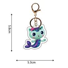 Gabby's Dollhouse 1 móc khóa hình nàng tiên cá và mèo bằng acrylic theo mùa (kiểu ngẫu nhiên) - Nhiều màu - Xem 5