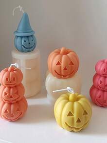 1pc Halloween Evil Pumpkin DIY Silicone Mold - White - View 1