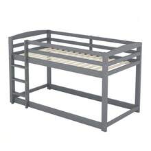 Bunk Bed For Children And Teenagers, Children's Bed, Solid Pine Frame, Easy To Assemble, 90x200cm, Grey. - Grey - View 7