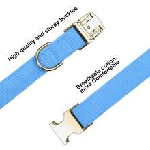 CAorduroy Dog Collar Soft And Comfortable Fashionable Dog Collar Adjustable Small Medium Large Collar Gift For Dogs Of Boys Girls - Sky Blue - View 3