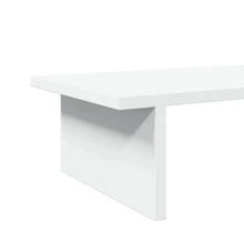 Soporte para monitor vidaXL blanco, 100x27x15 cm, madera maciza de pino. - Blanco - Ver 6