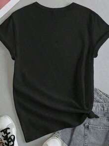 Camiseta con estampado de cintas de R&B de los 90, ropa de otoño para mujer, camiseta de cuello redondo, camiseta de mujer, sudadera de mujer, top de manga corta, camiseta holgada de talla grande, camiseta gráfica de gran tamaño para mujer, tops casuales de verano de manga corta. - Blanco - Ver 8