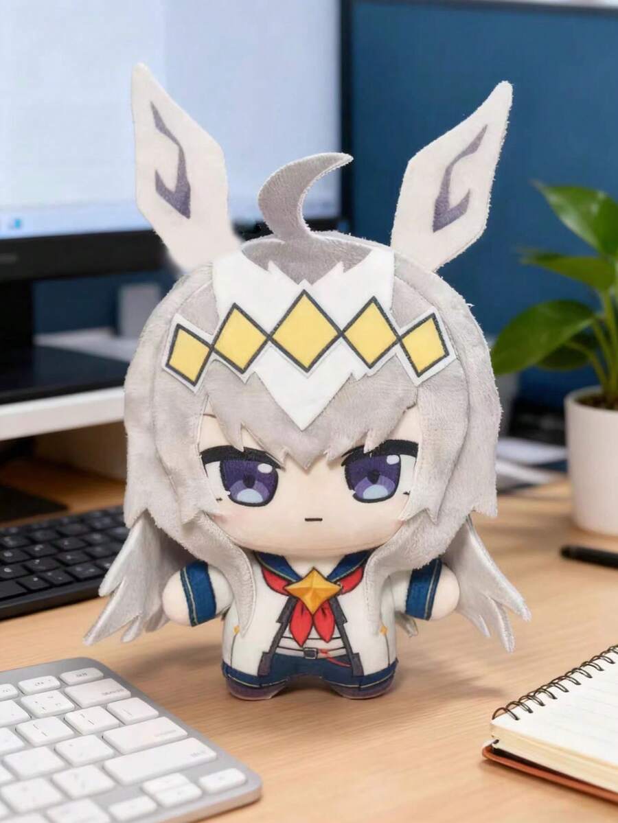 10厘米/3.93英寸 赛马娘 - Pretty Derby 毛绒玩具 小栗帽 毛绒玩具 装饰创意礼物 儿童生日派对 家居女孩房间装饰 游戏收藏品 - 灰色 - 查看 1