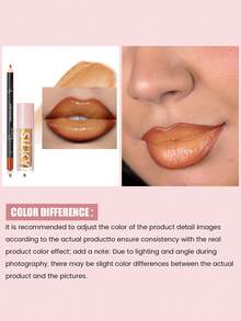 Pudaier 2-In-1 Lip Set: Nourishing Lip Liner Pencil And Lip Gloss | Waterproof & Long-Lasting, Shaping Lips, Universal Shades | Ideal Valentine's Day Gift - 12+15 - 查看 4