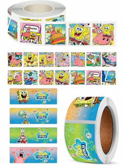 SpongeBob SquarePants SquarePants Themed Stickers, Fun Banknote Sealing Stickers, Suitable For Packaging Decoration, Parties, And Home Decor.