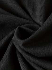 Camiseta manga corta cuello redondo 100% algodón, estampado trendy, tejido ligero y ventilado, estilo moda casual, apta para vida diaria, salidas informales y citas en primavera, verano y otoño - Negro - Ver 4
