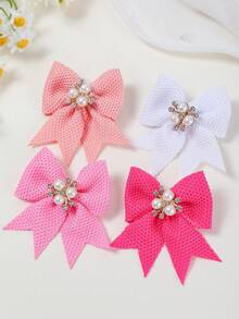 151件套花朵蝴蝶结发夹、发圈、发绳、抓夹、时尚发饰，适合日常使用，礼盒套装 - 彩色 - 查看 5
