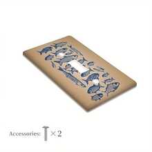 1 pieza Placa de pared de 1 o 2 enchufes con diseño de sardinas estilo escolar, cubierta decorativa de toma de corriente adecuada para decoración de cocina, oficina y hotel - A - Ver 6