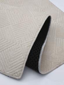 Made In Turkey 2 Pieces Geometric Bath Mat Set – Soft Textured Taupe Rug Set 60x100 + 50x60 - Beige - View 4