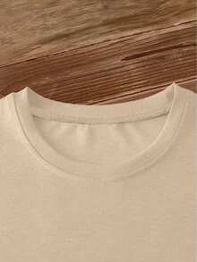 Spring/Summer 2026, New Women's Short Sleeve T-Shirt With Round Neck And Gradient Mandala Print, Distressed Vintage Style, Casual Sports Top, Soft Knit Fabric, High-Quality Women's Clothing. | Fun And Original Design | Fun And Youthful T-Shirt - Unisex Vintage Urban Style, Loose Fit, Cotton, Short Sleeve And Round Neck - 杏色 - 查看 3