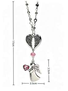 Pink Crystal Guardian Angel Car Hanging Ornament - Premium Alloy Angel Decor, Can Be Hung On Rearview Mirror, Steering Wheel, Women's Handbag, Etc. Elegant Car Interior Accessory, Ideal Gift For Ladies, Girlfriends And Family, Suitable For Any Occasion - A - View 9