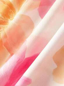 Elegante vestido de tirantes con fruncido en la cintura de color liso - Rosa 2 - Ver 6