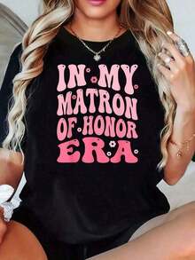 Camiseta con capucha "In My Matron Of Honor Era", Ajuste para el Día de San Patricio 2026, Ajuste para Pascua para Mujer, Ajuste de Verano para Mujer, Ajuste de Vacaciones para Mujer, Ajuste de Verano para Mujer, Ajuste de Primavera para Mujer, Tops de Verano, Ajuste para el Día de San Patricio, Ajuste de Pascua para Mujer, Conjuntos de Verano para Mujer - Negro - Ver 8