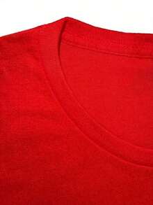 short-sleeveCamiseta de Cuello Redondo con Estampado de Letras "Big Sister", Camiseta Casual de Manga Corta para Primavera/Verano, Ropa de Mujer Cuello Redondo Algodón 100% Tejido Suave Manga Corta Transpirable y Fresca100% Cotton - Rojo - Ver 3