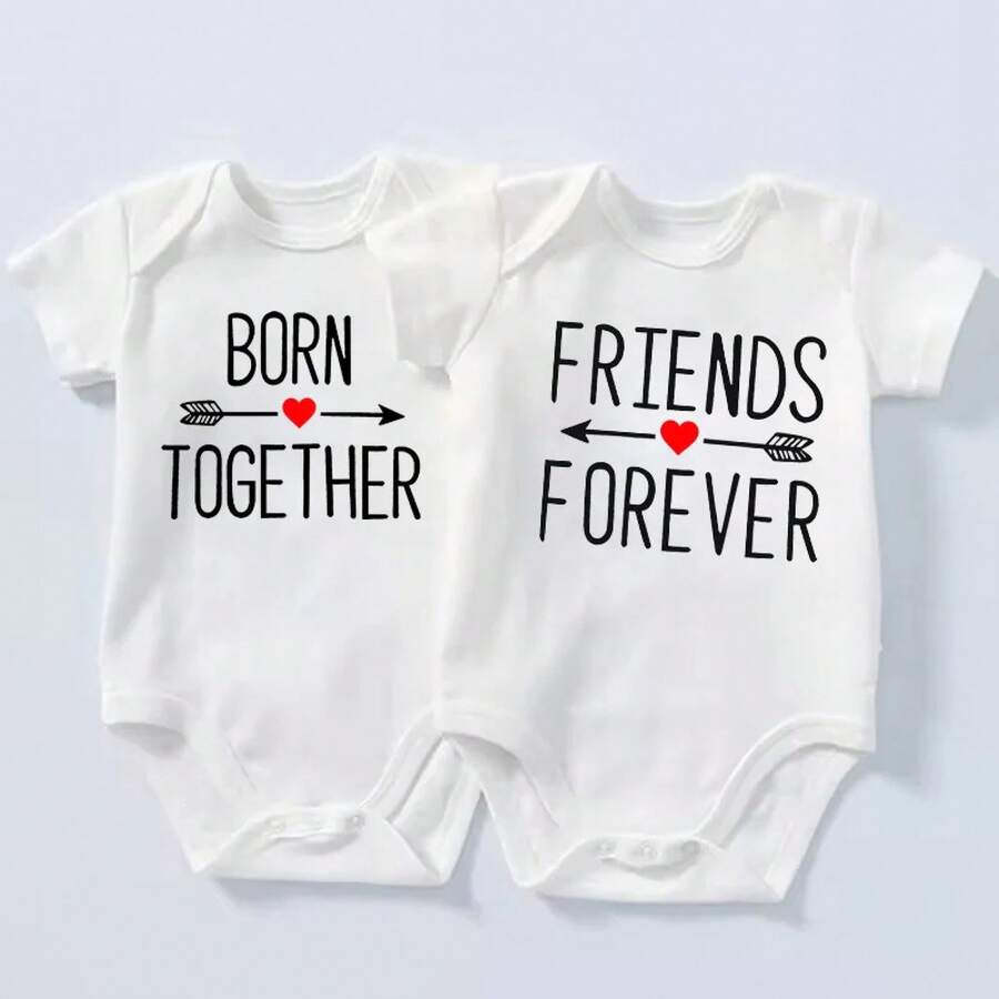 Ropa para recién nacidos, peleles de manga corta para gemelos, monos para bebés, mono para niños pequeños, 1 ud. - PF0116-HS - Ver 1