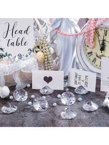 10pcs Elegant Crystal Diamond Card Holders - Transparent Acrylic, Suitable For Wedding And Party Table Decor, Multipurpose Photo Clips, Great For Christmas, Valentine's Day, Engagement, Wedding Gifts, Wedding Place Card Holders - Multicolor - View 5
