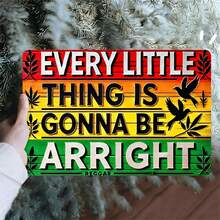 1pc Retro Reggae-Style Metal Sign "Everything Will Be Alright" - Suitable For Wall Decoration In Homes, Offices, Gardens, Bars, Cafes - Style As Shown In The Size Chart - Multicolor - View 3