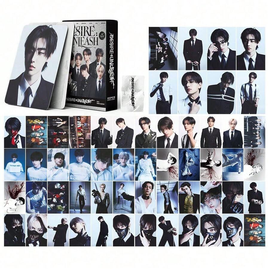 55张第六张迷你专辑《DESIRE:UNLEASH》小卡套装，全套55张LOMO卡，DESIRE:UNLEASH小卡套装，粉丝收藏礼物，追星族礼物 - 彩色 - 查看 1