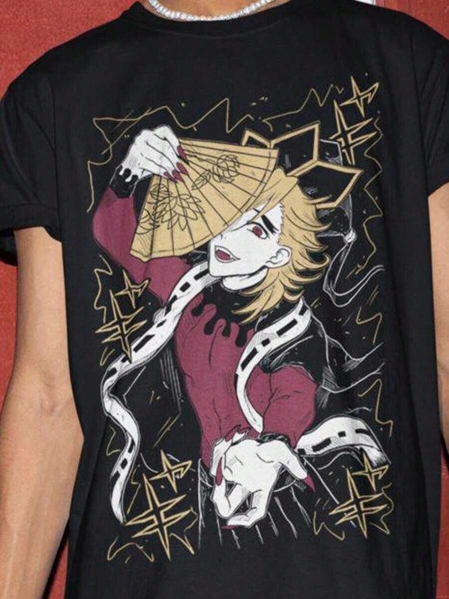 Camiseta de algodón unisex, camiseta vintage especial de anime unisex, camiseta de anime manga, camiseta de anime, camiseta para amantes del anime, camiseta gráfica de anime, camiseta manga, camisetas de anime japonés, diseño divertido, camisetas de manga cómoda, camisetas deportivas, camisetas navideñas. - Negro - Ver 1