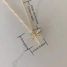 1件优雅时尚的蜻蜓吊坠项链，适合作为生日或特殊场合礼物 - 彩色 - 查看 4