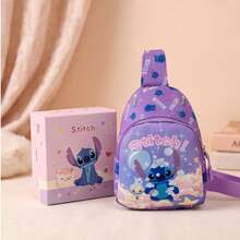 Disney 1个史迪奇卡通零钱包，新款迪士尼休闲印花胸包/腰包，轻便迷你多功能斜挎包 - A - 查看 8