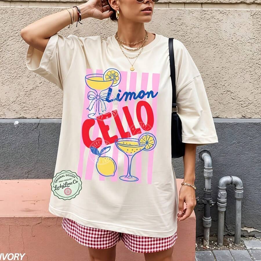Limoncello Shirt, Limon Cello Shirt, Lemon hirt, Bach Parthirt, Italy hirt, Vacation Shirt ®  Summer Graphic Tee220g heavyweight 100% cotton T-shirt. Butterfly print. Unisex sizing. Round neck inspirational T-shirt. Cute and beautiful Y2K-inspired summer top, perfect for the outdoors, home, work, or street wear. Casual, loose-fitting everyday T-shirt. - Blanco - Ver 1
