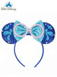 Băng đô tai hình nơ và kính hoạt hình Disney, băng đô tai chuột Minnie dễ thương, hoàn hảo cho bé gái và phụ nữ, thích hợp cho hóa trang, tiệc hóa trang, đi công viên giải trí, lễ kỷ niệm và các buổi tụ họp xã hội. Đây cũng là món quà lý tưởng cho sinh nhật, Giáng sinh, kỷ niệm và các dịp đặc biệt khác. (Phụ kiện tóc, dây buộc tóc, băng đô, băng đô nữ) - Màu xanh lam - Xem 1