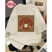 Camiseta de manga corta para mujer, estilo transfronterizo, novedad de verano 2025, corte holgado, top único y elegante. - Blanco - Ver 9