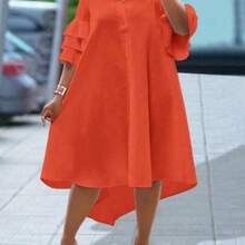 Women Long Dresses - Orange - View 1