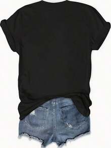 EARL Printed T-Shirt - Fashionable Top With A Round Neck And Loose Fit, Perfect For Everyday Wear, Camping, Concerts, Hip-Hop, Rock And Rap Events - Casual Short-Sleeved Round Neck T-Shirt - Lightweight And Breathable For Your Spring And Summer Wardrobe. - 黑色 - 查看 2