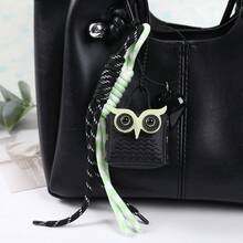 1pc Y2K Cute Mini Bag Keychain, Owl Face Heart Charm With Rope Strap, Handbag Pendant For Backpack, Sweet BFF Gift - Multicolor - View 5