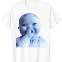 Camiseta Divertida con Meme de Bebé AI Sonriendo - Blanco - Ver 1