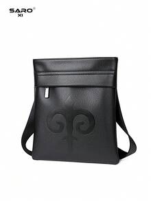 saroxi 1 chiếc túi đeo vai nam, túi đeo chéo mini có ngăn bên, túi đeo chéo đa năng bằng da PU, kiểu dáng tối giản màu đen/nâu, quà tặng cho bạn trai - màu đen - Xem 7