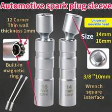 JUSTINLAU 14/16mm Ultra Thin Magnetic Spark Plug Wrench Extendable Wrench for Spark Plug Removal and Installation Car Repair Tool - A - Ver 5