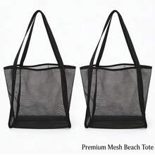 Large Mesh Beach Bag – Lightweight Summer Tote For Travel And Outdoor Use - A - 查看 12